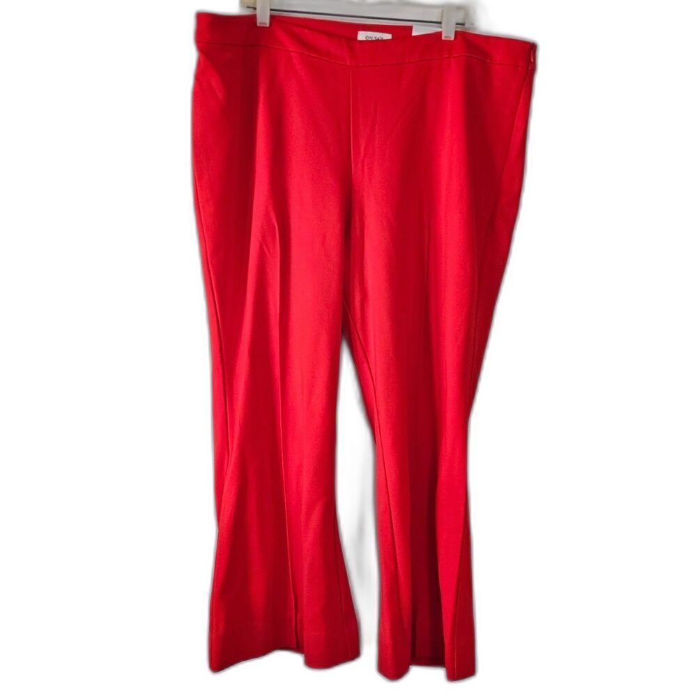 ON 34th Workwear Slacks Short Wide Leg Flare Red 2X NWT